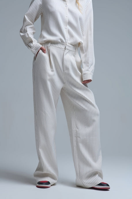 Chic Pinstripe Wide-Leg