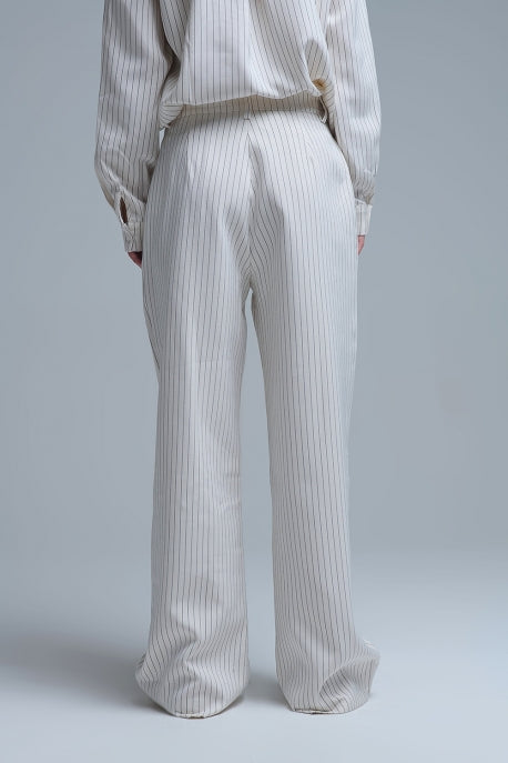 Chic Pinstripe Wide-Leg