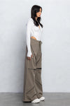 Ash Wide-Leg Sweatpants with Multi-Zipper Cutout Design