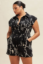 PLUS ABSTRACT UTILITY ROMPER