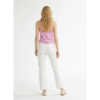 Silky Satin Camisole Top with Adjustable Straps in Blush Pink