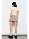 Cream Short Sleeve Cropped Knit Cardigan