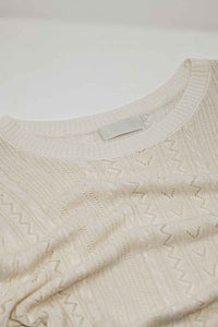 V-Neck Pullover Knitted Short Sleeve Sweater