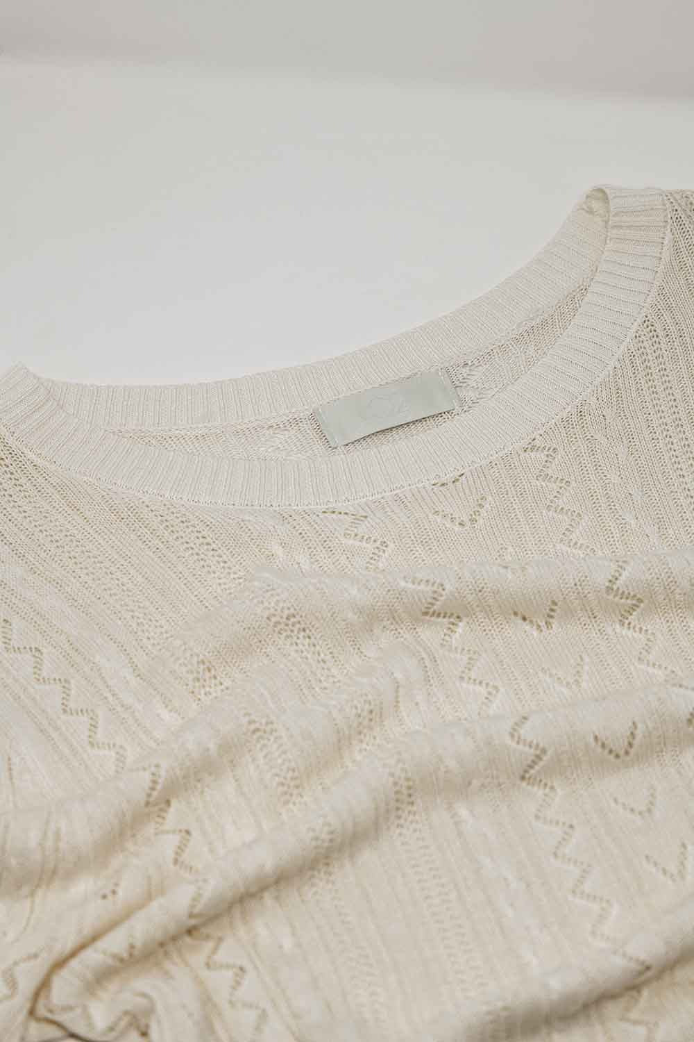 V-Neck Pullover Knitted Short Sleeve Sweater