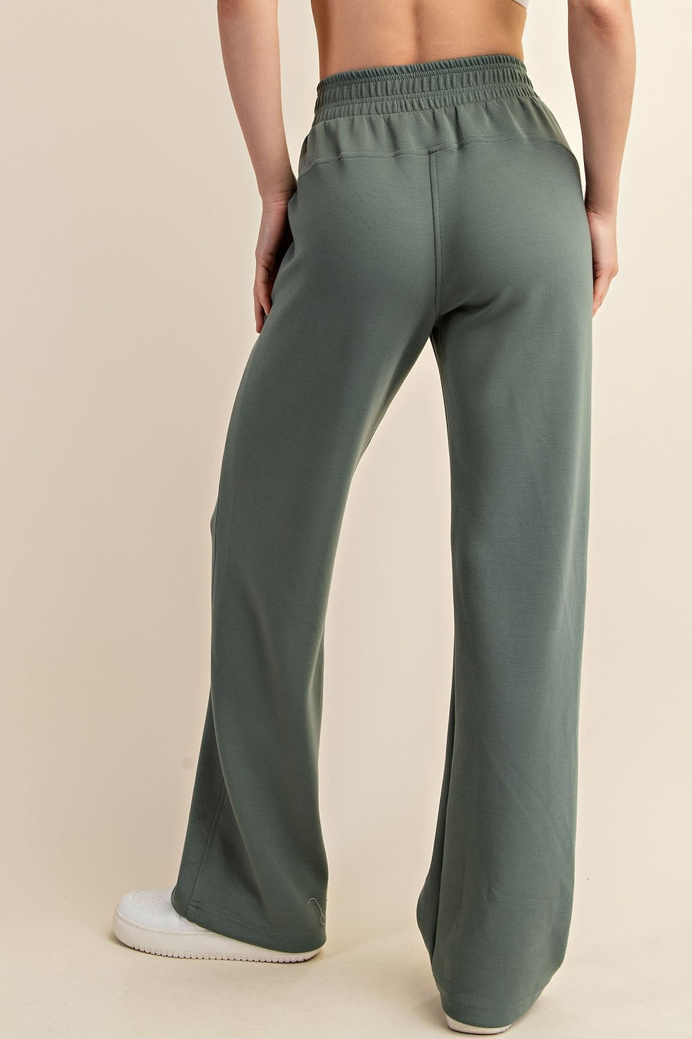 Green Wide Leg Drawstring Lounge Pants