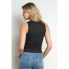Embellished Sleeveless Black Tank Top