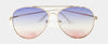 Gradient Lens Aviator Sunglasses with Gold Frame