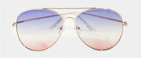 Gradient Lens Aviator Sunglasses with Gold Frame