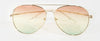 Gradient Lens Aviator Sunglasses with Gold Frame