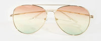 Gradient Lens Aviator Sunglasses with Gold Frame