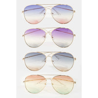 Gradient Lens Aviator Sunglasses with Gold Frame
