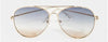 Gradient Lens Aviator Sunglasses with Gold Frame