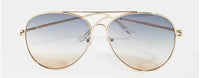Gradient Lens Aviator Sunglasses with Gold Frame