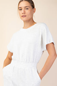 MODAL POLY SPAN SHORT SLEEVE JUMPSUIT