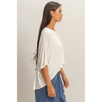 White Oversized Cropped Lounge Tee