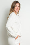 Crystal Heart Embellished White Sweatshirt