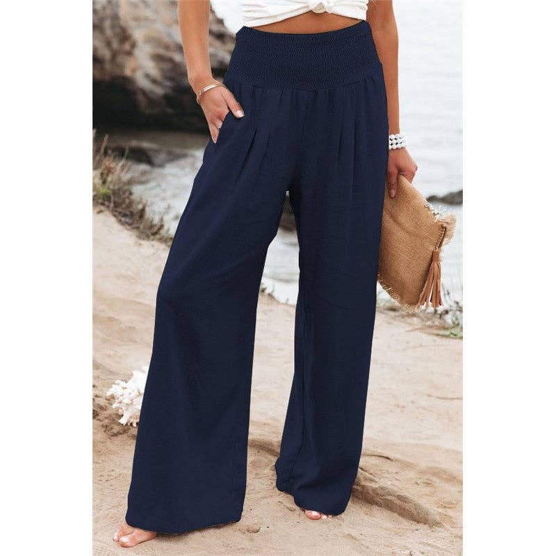 Summer Loose Wide Leg Cotton Linen Pants Women