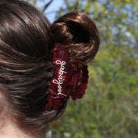 Glossy Statement Hair Claw Clip with Script Detail