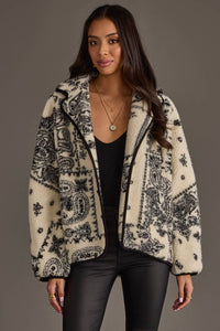 White & Black Paisley Fleece