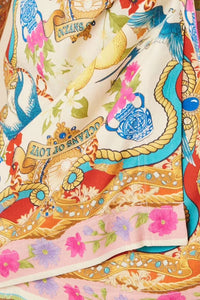 Patchwork Print Blouse and Skirt Set