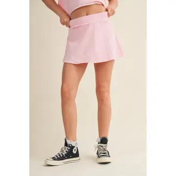 Flowy Mini Skirt with Built-In Shorts