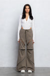 Ash Wide-Leg Sweatpants with Multi-Zipper Cutout Design