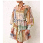 print balloon sleeve dress