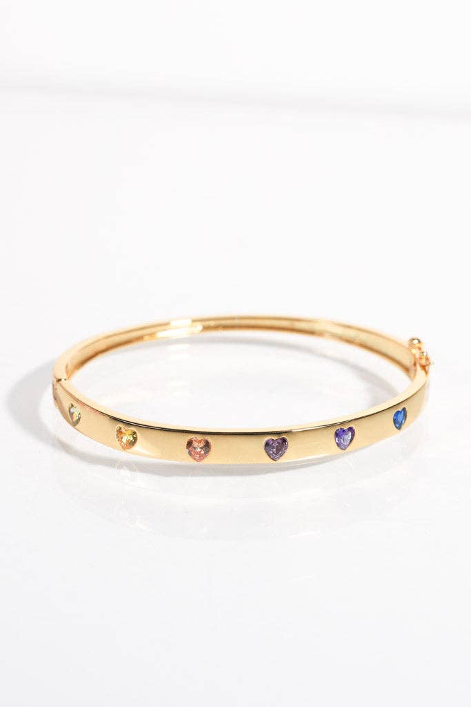Rainbow Hearts Bangle