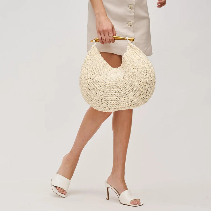 Chic Woven Hobo Bag with Gold Handle and Chain