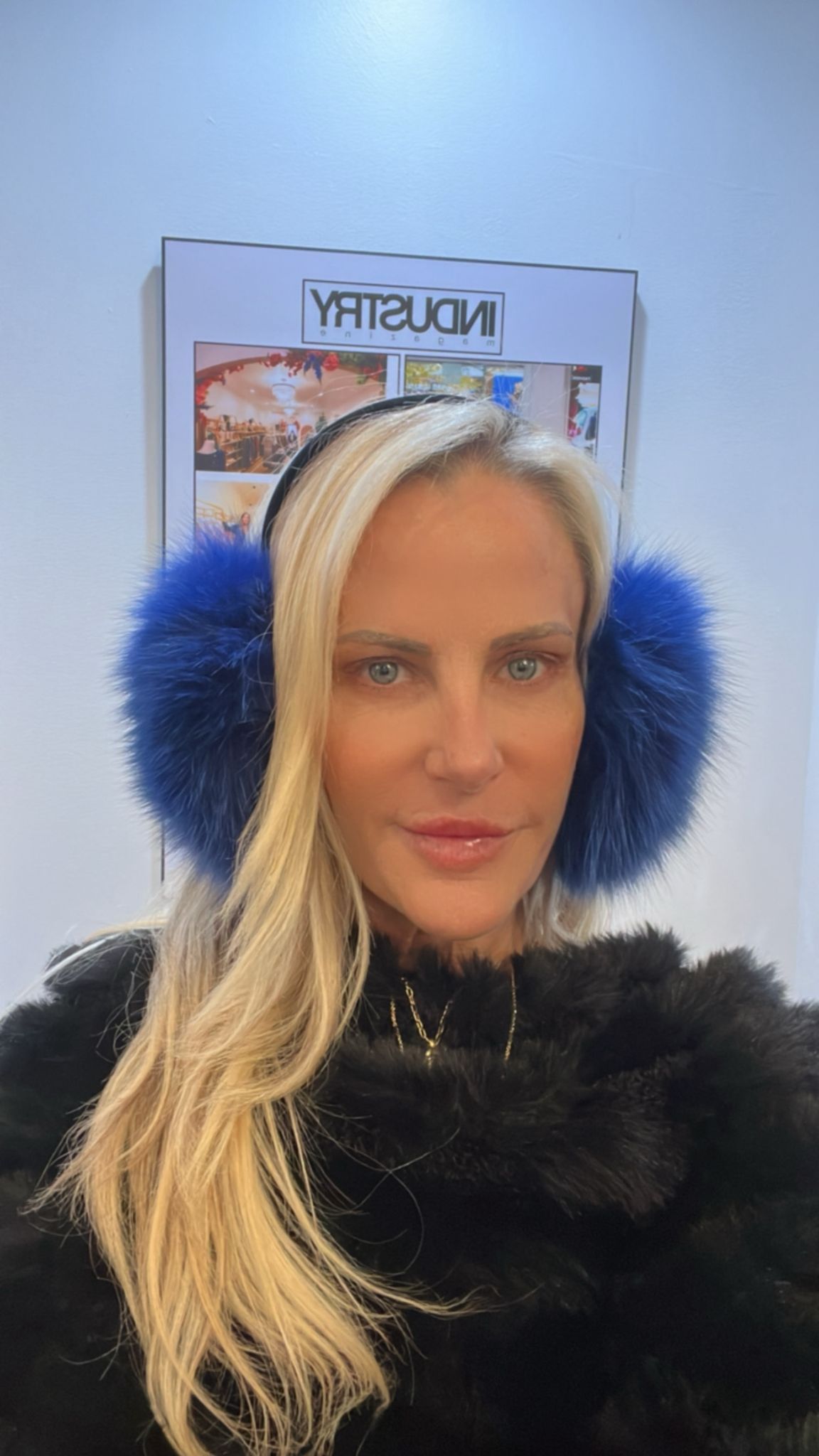 Blue Fox Fur Earmuffs