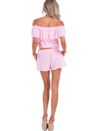 Pink Drawstring Lounge Shorts with Relaxed Fit
