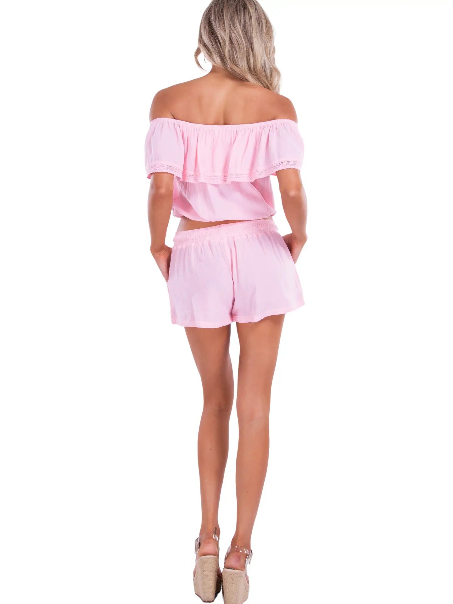 Pink Drawstring Lounge Shorts with Relaxed Fit