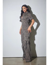 Leopard Utility Cargo Jumpsuit with Button Front and Short Sleeves