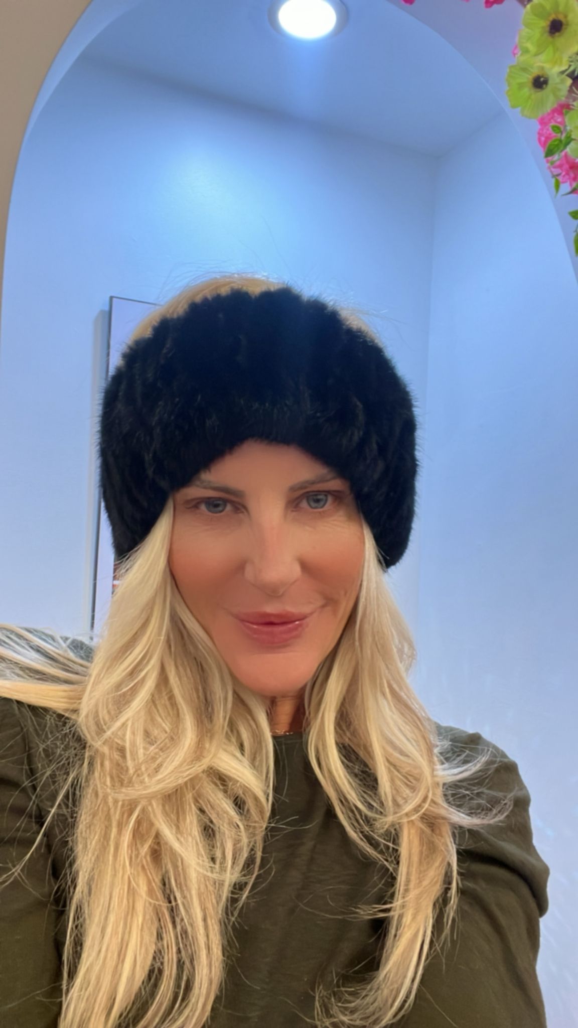 Black Mink Fur Headband