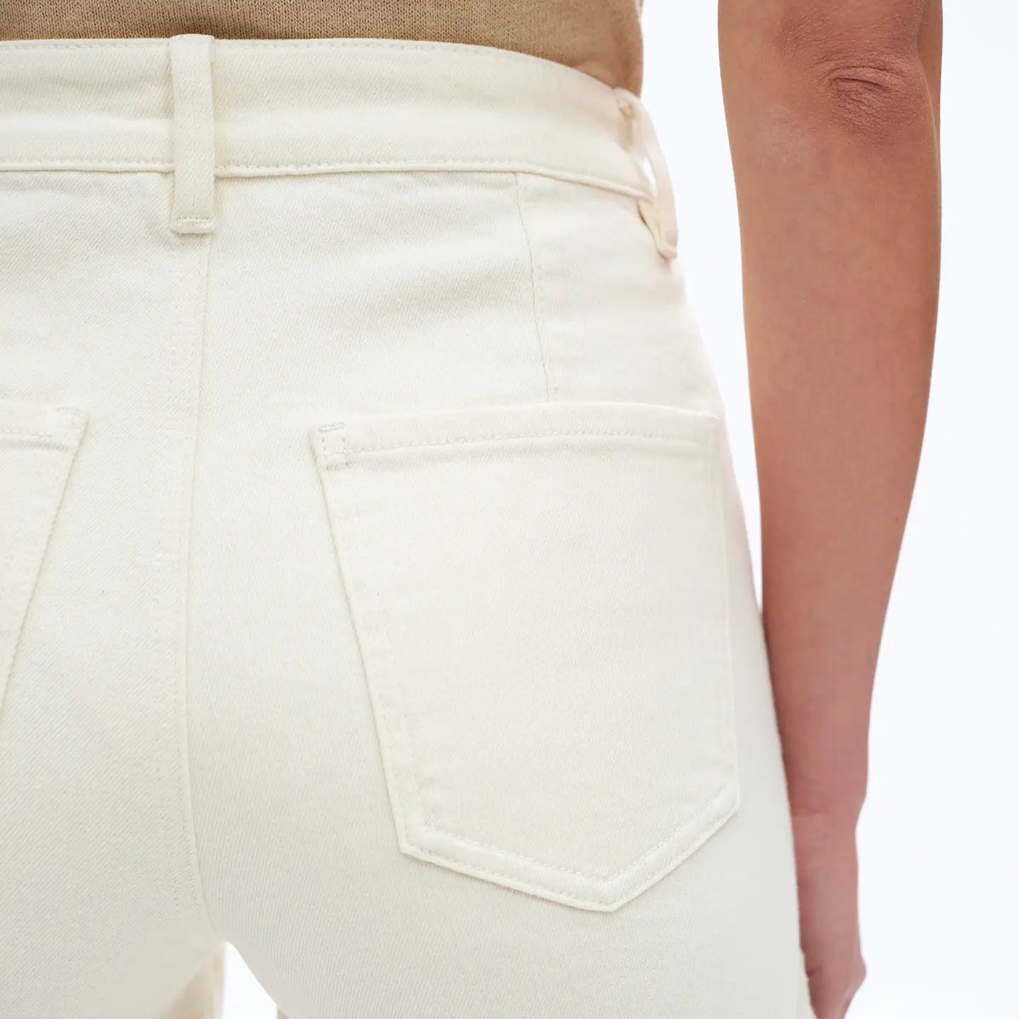 Ivory Lace Insert Flare Jeans