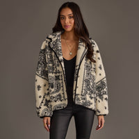 White & Black Paisley Fleece