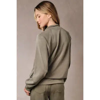 Funnel Neck Raglan 2-Way Zip Up Jacket