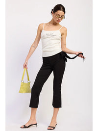 White Ribbed Cami Tank with "Girl Math" Graphic