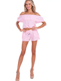 Pink Drawstring Lounge Shorts with Relaxed Fit