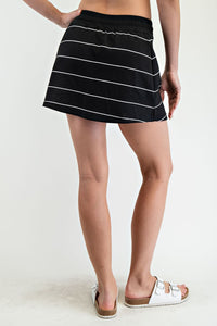 Striped Drawstring Athletic Skort