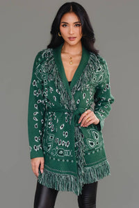 Bandana Fringe Cardigan