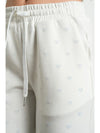 Rhinestone Heart Print white Jogger Sweatpants