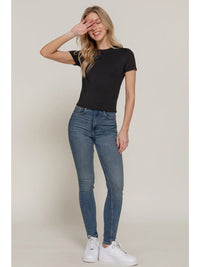 Classic Black Crew Neck Short Sleeve Fitted Tee