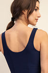 NYLON RIB V NECK TANK