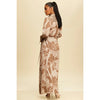 Belted Wrap Maxi Shirt Dress with Abstract Print