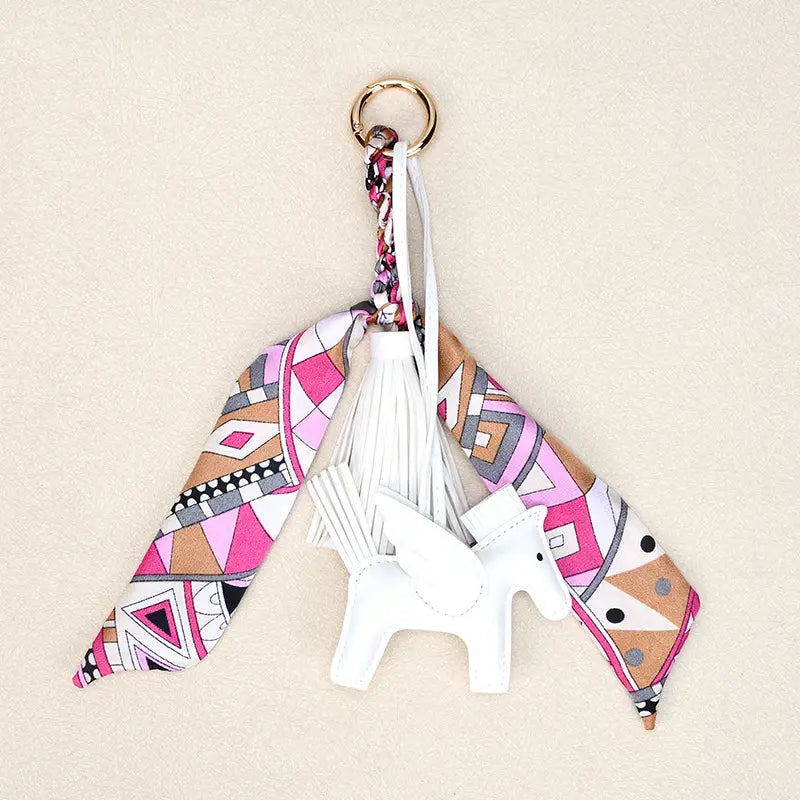 Pegasus Scarf Tassel Keychain Charm