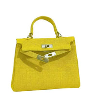 Mini Jute Top Handle Satchel Bag with Structured Design