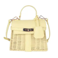 Woven Top Handle Crossbody Bag
