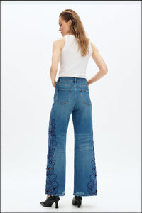 Floral Cut Out Denim back view