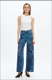 Floral Cut Out Denim full look